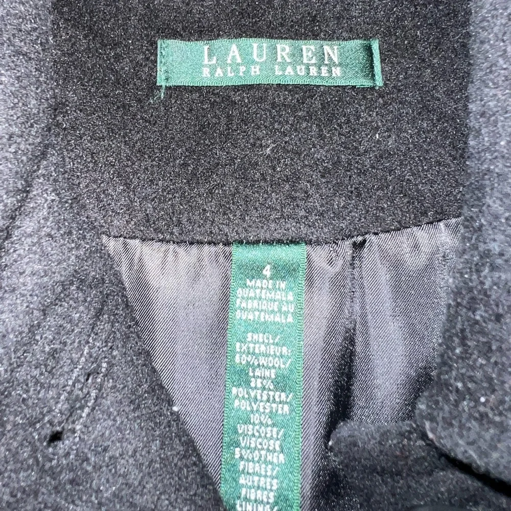 Ralph Lauren Black Pea Coat 4 - Picture 4 of 8